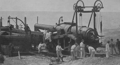 Armstrong gun being loaded on board