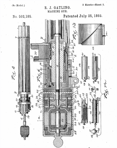 Patent for Electric Gatling Gun