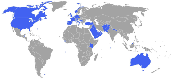 Map of current overseas deployment